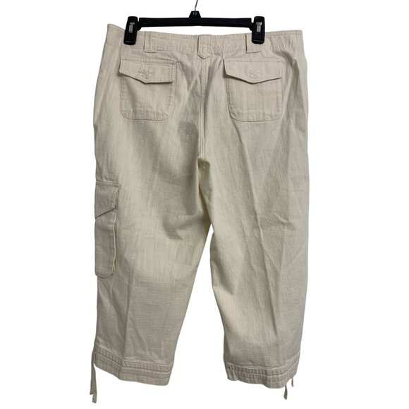 J. Jill Cotton Cropped Cargo Coastal Grama Lightweight Pants Size 12P - Picture 3 of 8
